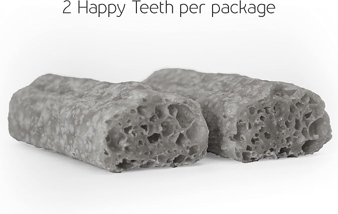 Himalayan Dog Chew Happy Teeth Yak Cheese, Soft Dog Chew, 100% Natural Soft Density Dental Treats, Gluten Free, Safe Treats for Oral Health, Lactose & Grain Free, Protein Rich, Cheese-Charcoal 2 Count