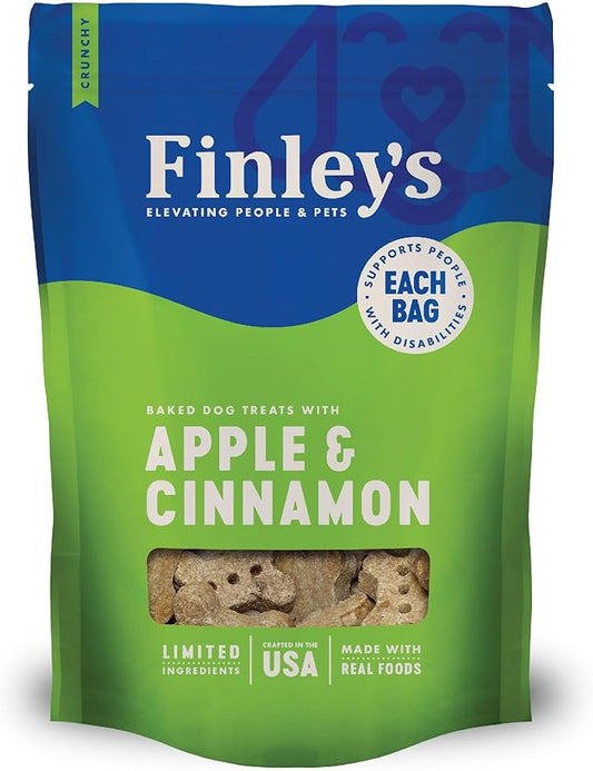 Finley's Apple Cinnamon Dog Biscuits Treats for Dogs Made in USA | Natural Apple Cinnamon Dog Treat | Wheat Free Dog Treats | Healthy Dog Treat Bags (12 oz)
