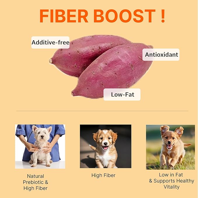 Puppyluv Freeze Dried Sweet Potato Treats for Dogs & Cats - Natural Training Treats, 3.5oz (Pack of 3)