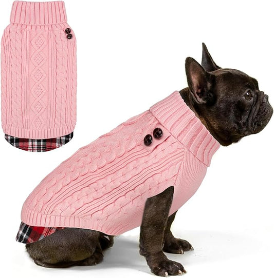 KYEESE Dog Sweater Stretchy Comfy Pet Coat for Fall Winter Cold Weather Soft Pullover Dog Sweaters for Small Dogs Girl Warm Turtleneck Small Dogs Sweater