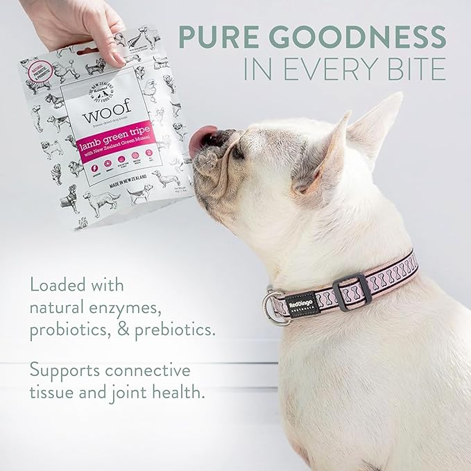 The New Zealand Natural Pet Food Co WOOF Freeze Dried Dog Treats - Lamb Green Tripe, High Protein, Large & Small, Topper or Dog Treat - 1.4 oz