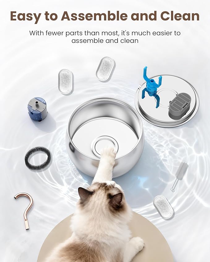 135oz/4.0L Cat Water Fountain with Copper Swan Spout, Ultra Quiet Automatic Pet Drinking Fountain for Cats & Dogs, Includes 3 Replacement Filters