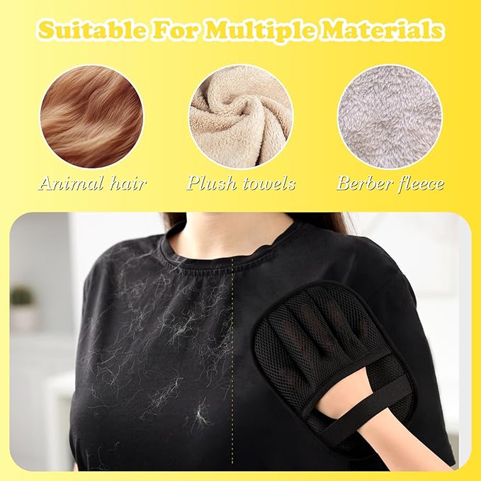 2 Pack Pet Hair Remover Gloves, Upgrated Five-Finger Electrostatic Pet Hair Removal Glove for Cats and Dogs, Reusable Pet Hair Gloves for Couch, Furniture, Car Seat, Carpet