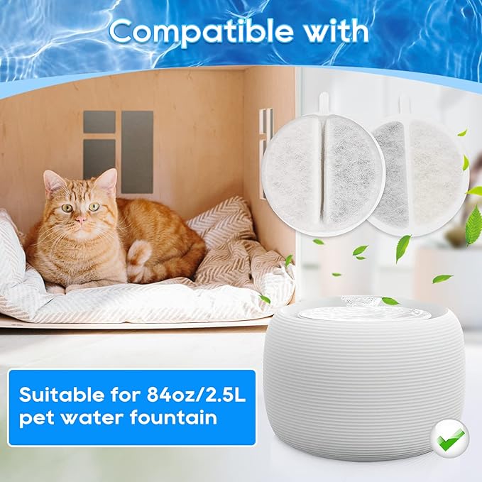 12 Pack Cat Water Fountain Filter Replacement for Lite & Premium 84oz 2.5L Drinking Automatic Pet Fountain, Dog Fountain Filters Fit Lite Pet Water Drinking Fountains