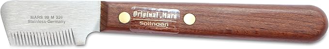 Mars Coat King Professional Dog Stripping Knife Grooming Tool, Short/Wide Blade and Slant Tooth - Right-Handed