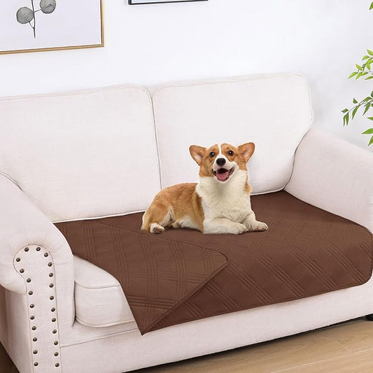 hyha Waterproof Dog Blanket, Reversible Pet Bed Blanket, Soft Sofa Couch Cover for Dogs Washable, Waterproof Pet Couch Covers for Sofa Puppy Cats Furniture Protector(30"x53", Brown/Brown)