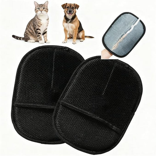2 Pcs Pet Hair Removal Glove for Dogs & Cats, Reusable Electrostatic Pet Hair Remover Gloves, Electrostatic Gloves for Pet Hair, Lint Remover Gloves for Couch/Furniture/Carpet/Car Seat/Clothes/Bed