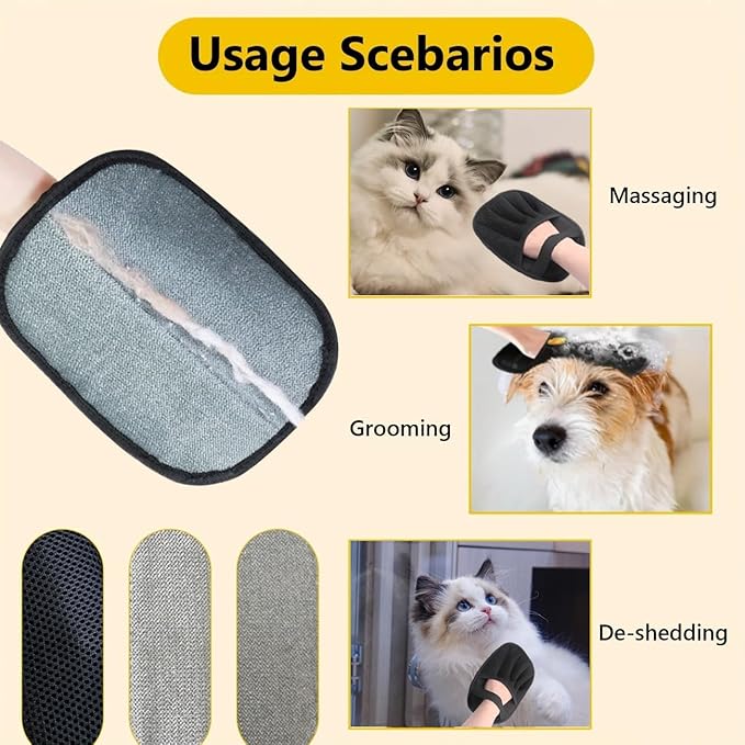 Pet Hair Removal Glove for Cats & Dogs, 2025 New Electrostatic Gloves Pet Hair, Efficient Grooming Gloves for Pet Hair, Reusable Cat & Dog Hair Remover for Couch, Furniture, Carpet, Curtain