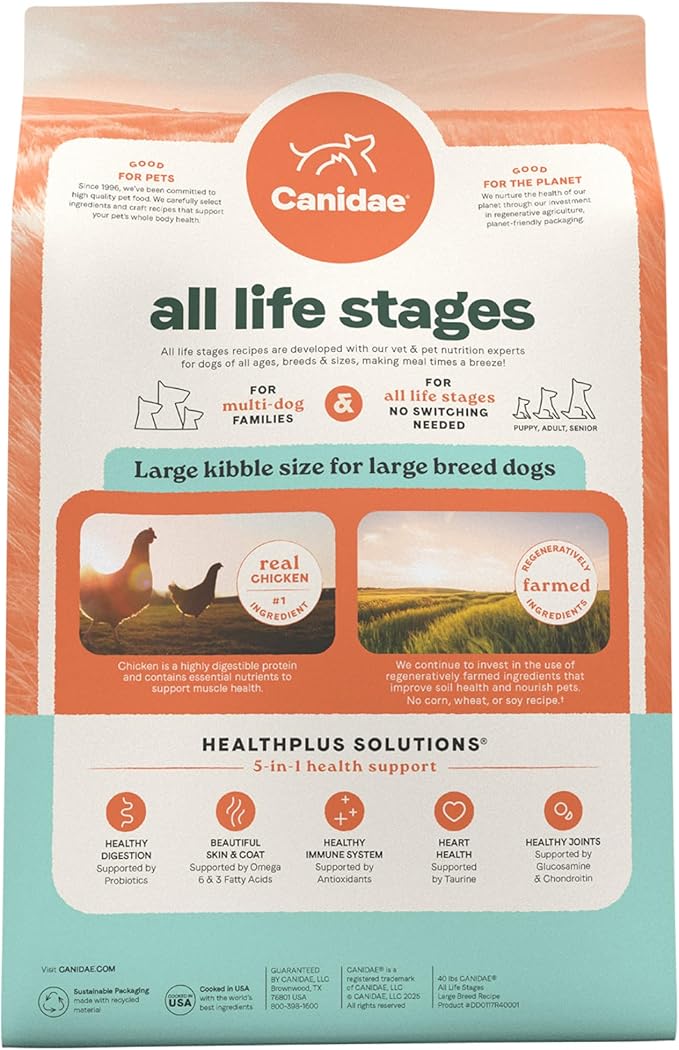 Canidae All Life Stages Dry Dog Food, Large Breed Multi-Protein Recipe, 40 lbs.