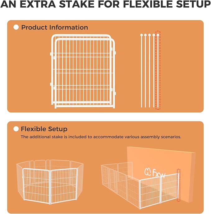 FXW Homeplus Unleashed Indoor Dog Playpen - Stress-Free and Safe Play, Heavy Duty 32 Inch 2 Panels Dog Pen for Puppy and Small Dogs, White│Patented