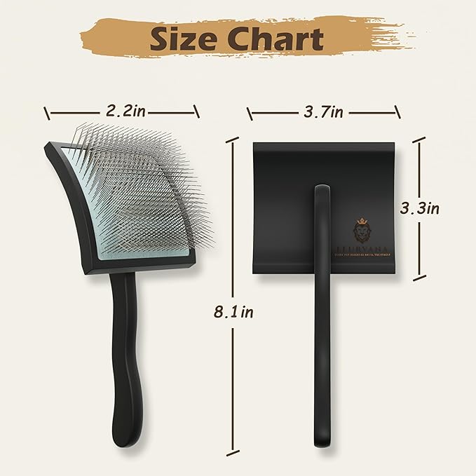 Doodle Slicker Dog Brush –Perfect For Goldendoodle & Poodle Hair Maintenance - Medium to Long Hair Breeds-Detangle, Brush, Black – Professional Pet Grooming Brush for Thick & Long-Haired Dogs