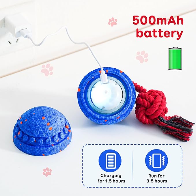 Interactive Dog Toy Motion Activated Pet Toys for Dogs, Safe E-TPU Material, Waterproof and Rechargeable, Durable Dog Toys for Medium and Large Dogs
