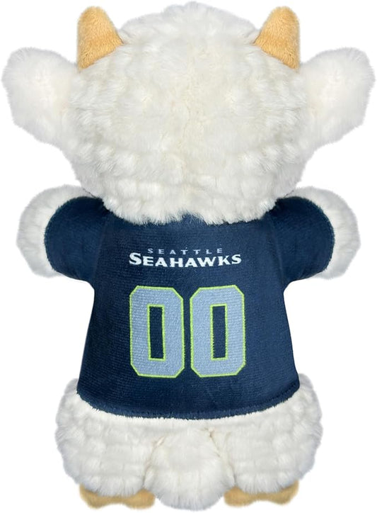 Pets First NFL Seattle Seahawks Goat Plush Toy for Dogs and Cats with Squeaker, Wearing a Team Jersey! Fun & Sporty Goat Shaped Dog Chew Toy, Interactive Pet Toy