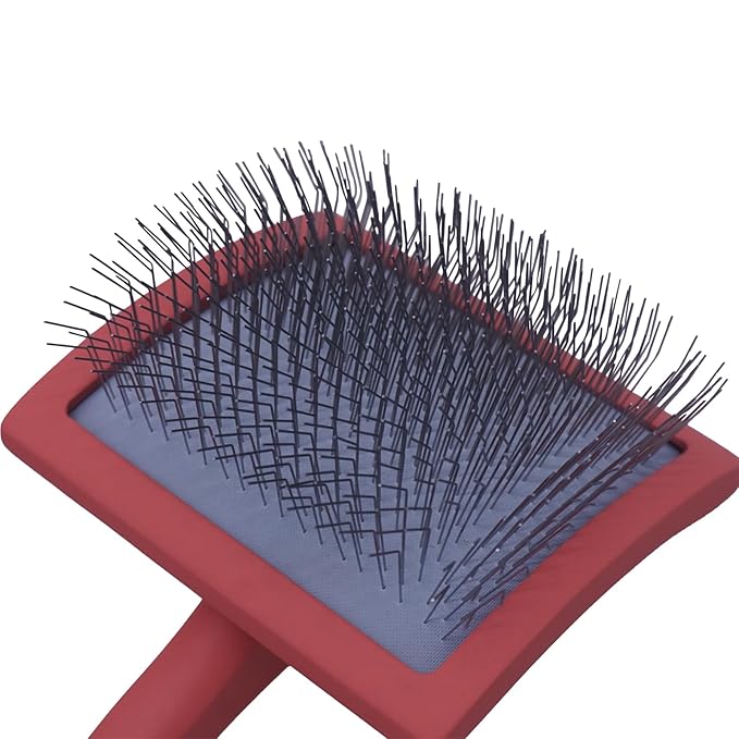 Big slicker brush for large dogs - Dog Brush for Shedding & Long Hair Cats Tool: Thick Coat Daily Care Painless Mat Remover Trusted by Pet Owners" (red)