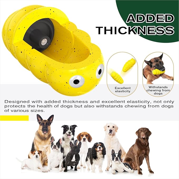 LiuMelinda Dog Chew Toys for Aggressive-Chewers - Indestructible Dog Toy for Aggressive Chewer，Tough Chew Toys for Dogs （Rubber Yellow-Insect）
