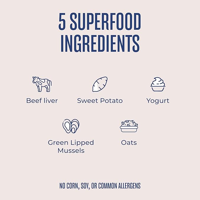 WagWell Freeze-Dried Treats - Beef, Sweet Potato, + Yogurt Recipe - Fully Cooked, High Protein Made in The USA - Minimally Processed & Vet Approved