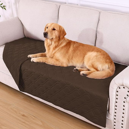 hyha Waterproof Dog Bed Blanket, Soft Pet Blankets, Waterproof Couch Cover for Dogs, Reversible Sofa Covers Washable for Furniture (40x70 Inch, Chocolate/Chocolate)