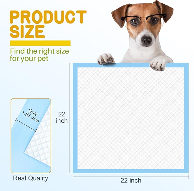 MoMoCo Potty Pads 22"x22", 30 Count – Puppy Training Pads, Leak-Proof & Super Absorbent, Disposable Pads for Dogs, Cats & Rabbits