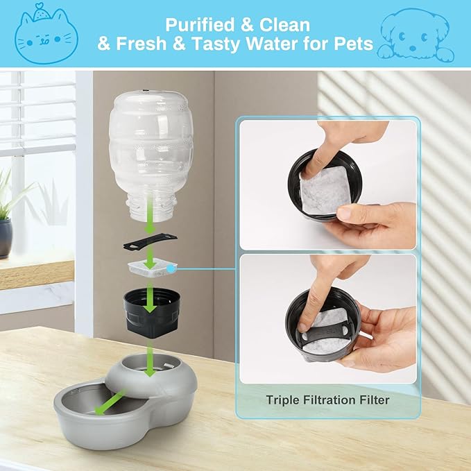 12 Pack Charcoal Replacement Filters for 0.5/1/2.5/4 GAL Gravity Waterer, YOIHABV Cat Fountain Filters, Dog Water Dispenser Filters, Pet Fountain Filter Replacement, Control Chlorine and Odor