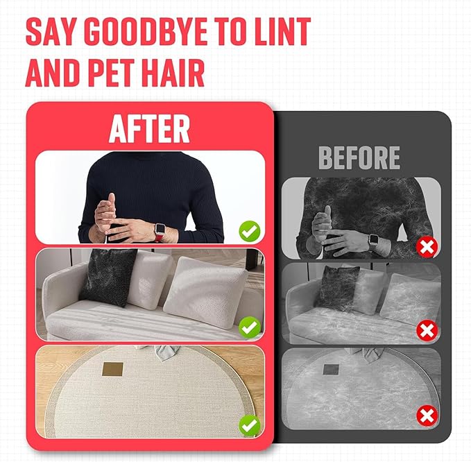 Pet Hair Removal Gloves Brush, Efficient Grooming Gloves for Pet Hair, Reusable Cat Dog Electrostatic Hair Remover Grooming Glove Tool, for Couch, Furniture, Carpet, Curtain (1pc)