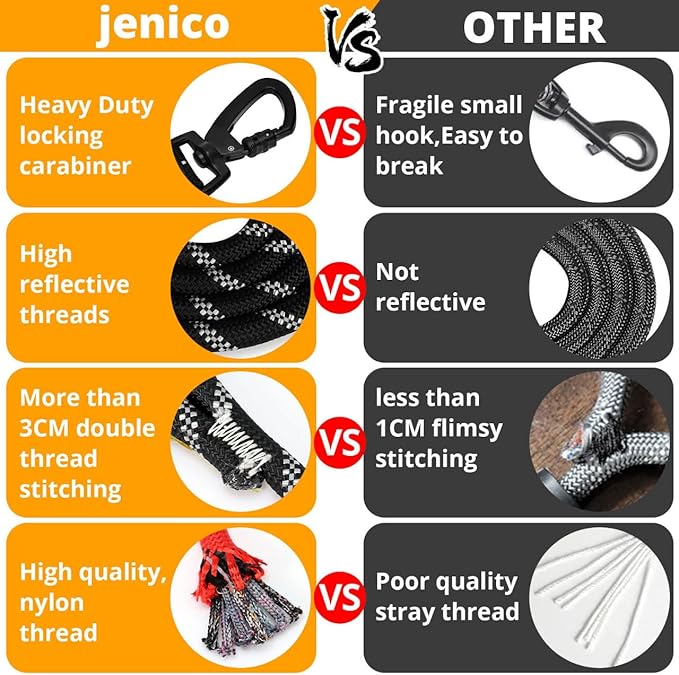 Long Dog Leash 70 FT: Heavy Duty Rope Leashes for Dogs Training with Swivel Lockable Hook Reflective Threads Bungee and Padded Handle - Dog Lead for Large Small Medium Dogs Outside Walking Hiking