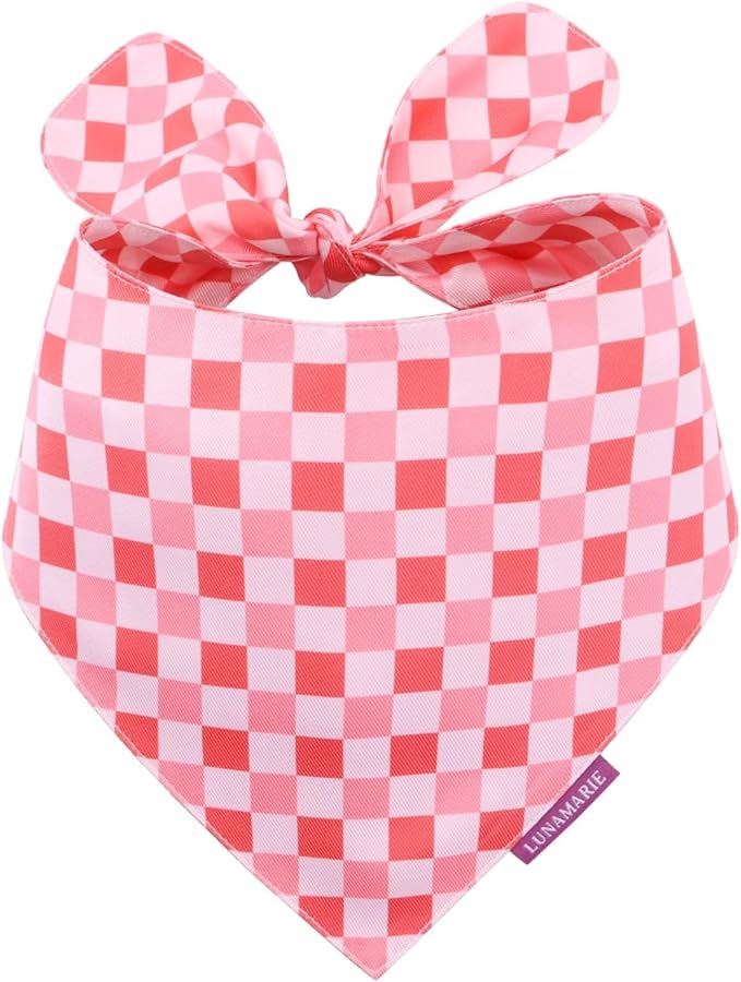 LunaMarie - Luxury Pet Birthday Bandanas -Premium & Silky Poly Fabric | 100% Handmade | Custom Shape Dual Layered (Rebel, Small)