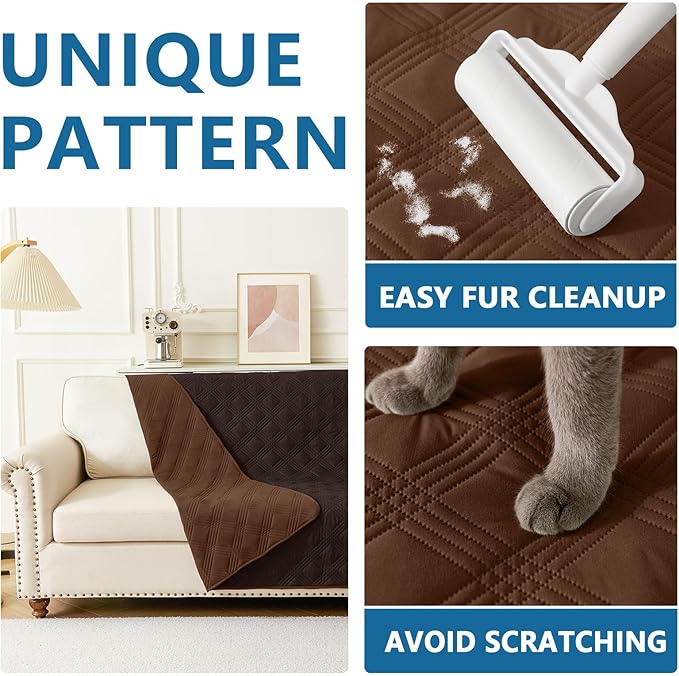 hyha Waterproof Dog Blanket, Reversible Pet Bed Blanket, Soft Sofa Couch Cover for Dogs Washable, Waterproof Pet Couch Covers for Sofa Puppy Cats Furniture Protector(40"x70", Brown/Chocolate)