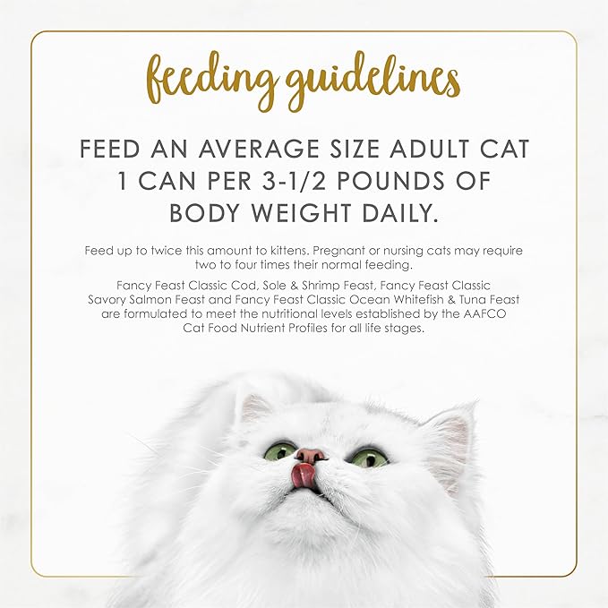 Purina Fancy Feast Seafood Classic Pate Collection Grain Free Wet Cat Food Variety Pack - (2 Packs of 12) 3 oz. Cans