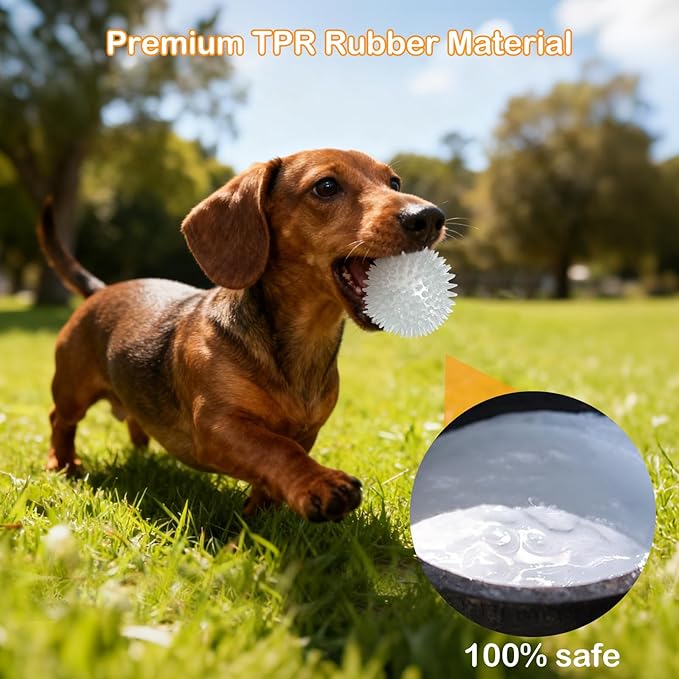 petizer 6 Pack 2.5’’ Glow in The Dark Fetch Balls - Balls for Dogs, Squeaky Floating Pool Dog Toy Ball, Indestructible Puppy Teething Chew Toy for Aggressive Chewers (2.5’’, Small Dogs)