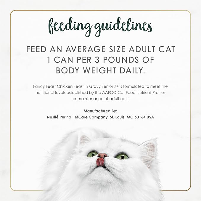 Purina Fancy Feast Senior Wet Cat Food 7 Years Plus Chicken Feast in Gravy Minced - (Pack of 24) 3 oz. Cans