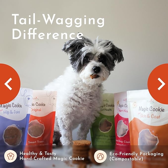 Pawco Dog Treats, Original – Supports Daily Wellness & Enjoyment – Crunchy Dog Cookies with Peanut Butter & Apple – Functional & Healthy Rewards for Dogs – Magic Cookie – 8.8oz