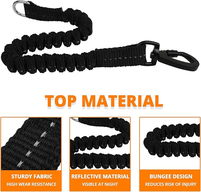 jenico Long Dog Leash 20FT: Heavy Duty Nylon Rope Leashes for Dogs Training with Reflective Threads Bungee and Padded Handle - Dog Lead for Large Small Medium Dogs Outside Walking Hiking