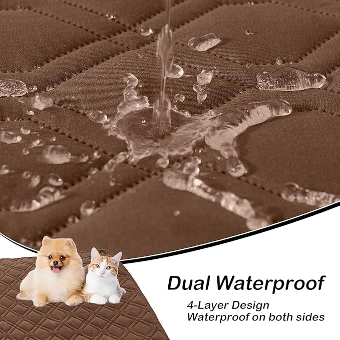 hyha Waterproof Dog Bed Blanket, Soft Pet Blankets, Waterproof Couch Cover for Dogs, Reversible Sofa Covers Washable for Furniture (40x90 Inch, Brown/Chocolate)