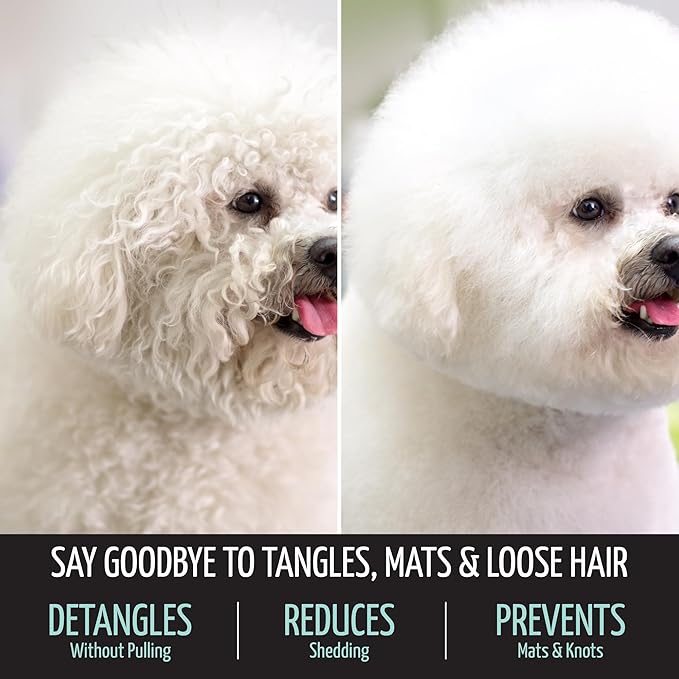 Tauro Pro Line Dog Brush for Shedding - Poodle, Goldendoodle or Labradoodle Hair & Large Breeds - Slicker Brush for Dogs & Cat Grooming, Flexible Cushion & Non-Slip Grip (Size L - Mint)