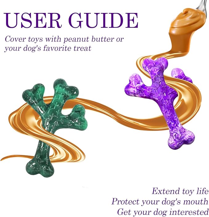 Dog Chew Toys for Aggressive Chewers: Dog Chew Toys 4 Pack Beef Flavored Indestructible Toy for 20-70 lbs Medium and Large Dogs, Tough Nylon Chew Bone & Easy to Clean, Keeps Dogs Busy