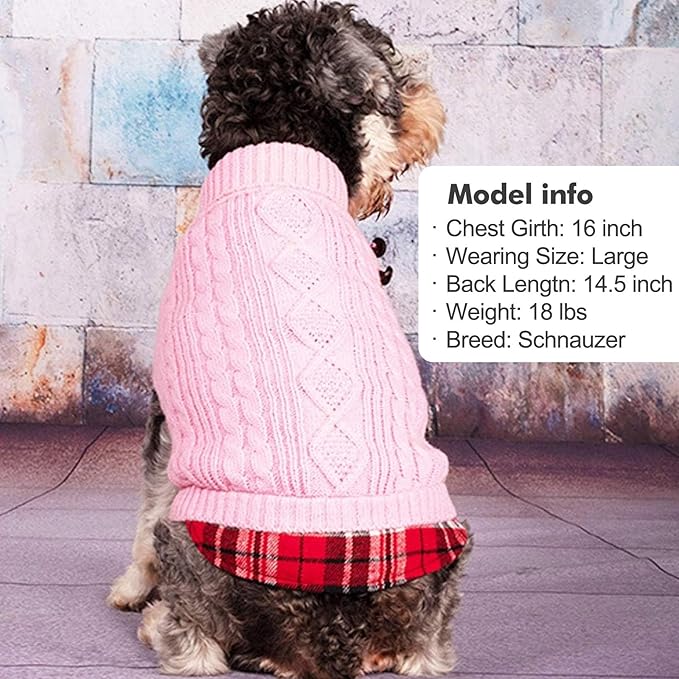 KYEESE Dog Sweater Stretchy Comfy Pet Coat for Fall Winter Cold Weather Soft Pullover Dog Sweaters for Small Dogs Girl Warm Turtleneck Small Dogs Sweater