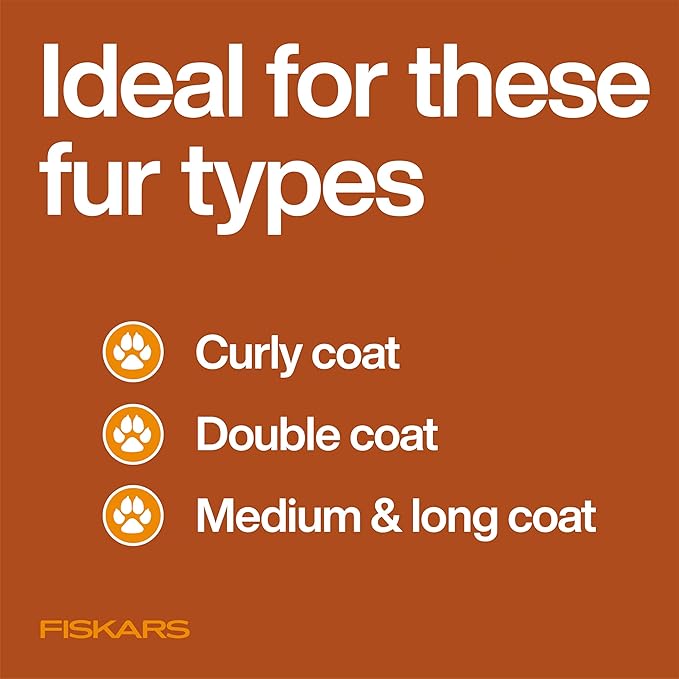 Fiskars Pet Blending Scissors, Dog and Cat Grooming Scissors, Serrated Teeth for Thinning & SoftGrip Handle, Cat and Dog Supplies, 6.5”, Orange/Black