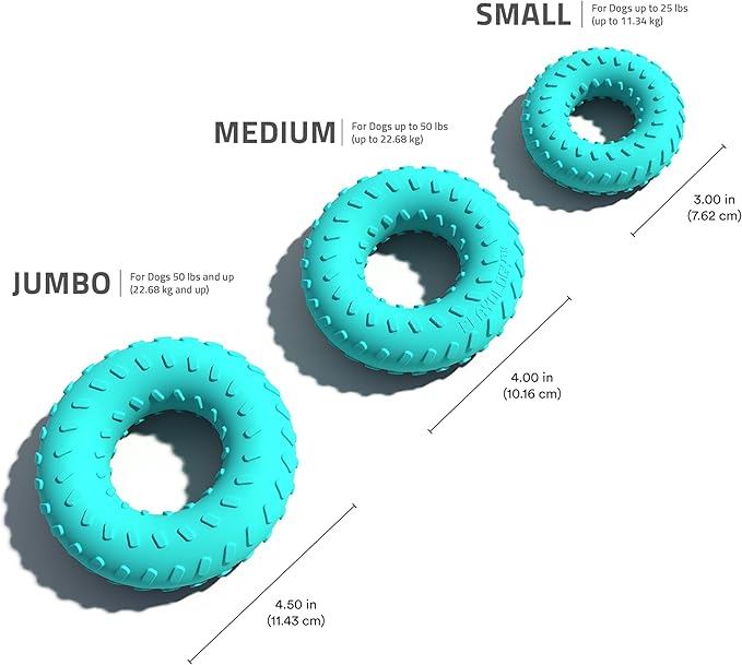 Playology Dog Toys | Dual Layer Ring Durable Chew Toy for Aggressive Chewers | Jumbo Peanut Butter Scented Toy - Easy to Clean and Made from Non Toxic Materials