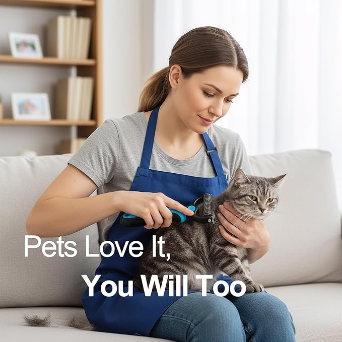 Pet Dematting Comb Grooming Tool, Double-Sided Deshedding Brush for Dogs & Cats, Removes Mats, Tangles & Loose Fur