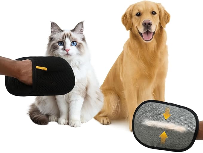 2pcs The Magic Brush Pet Hair Removel, Glove Tool Cat Dog Remover, Upgraded Electrostatic Cat Dog Fur Clear Remover for Laundry, Couch, Clothing, Seat