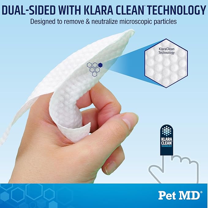 Pet MD Advanced Ear Finger Wipes for Dogs & Cats - Non-Irritating Ear Wipes & Ear Cleaner - Pet Safe Cleaner to Aid in Itchiness and Odor - Cucumber Melon (50ct)