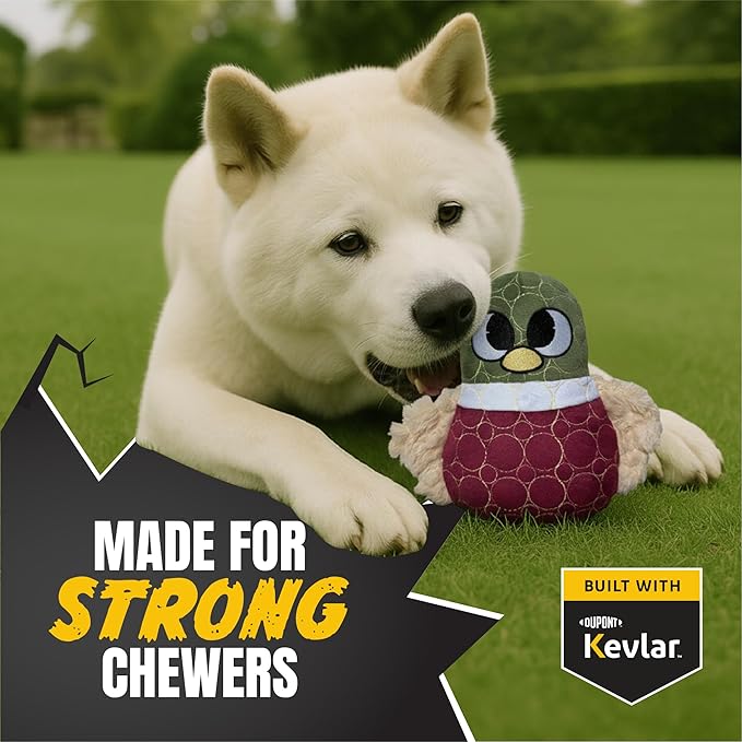 Bite Force -Durable & Strong Dog Toy Beak with Squeaker, Kevlar-Reinforced for Aggressive Chewers for Small Medium Large Dogs - Dark Red.