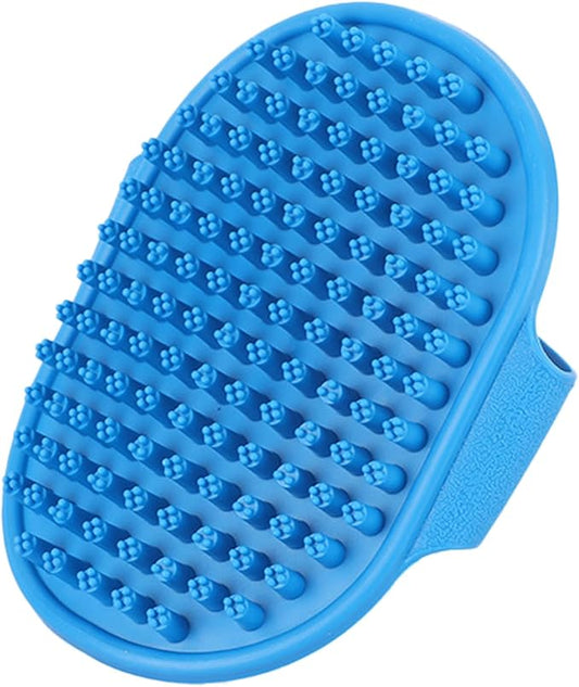 Ultra-Soft Pet Grooming Brush with Adjustable Ring - Ideal for Dogs & Cats of All Hair Types - Bath, Shower, Dog Shampoo Brush & Massage Tool (Blue, 1-Pack)
