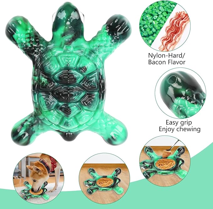 Heavy Duty Nylon Dog Bone Chew Toys - Real Bacon Flavor, Long-Lasting for Aggressive Chewers & Large Breeds