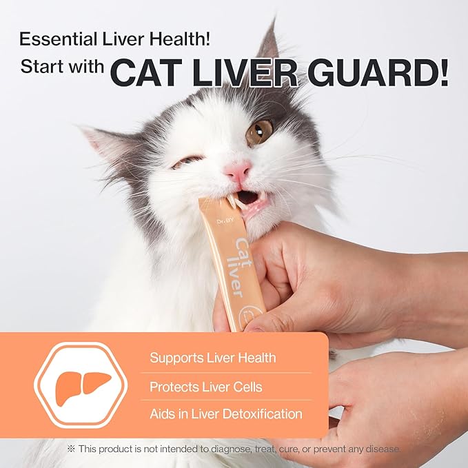 Doctor By Cat Liver Guard Squeezable Liver Supplement for Cats Feline Hepatic Support with Milk Thistle, Artemisia annua(SPB-201), Taurine lickable Formula Individually Packaged