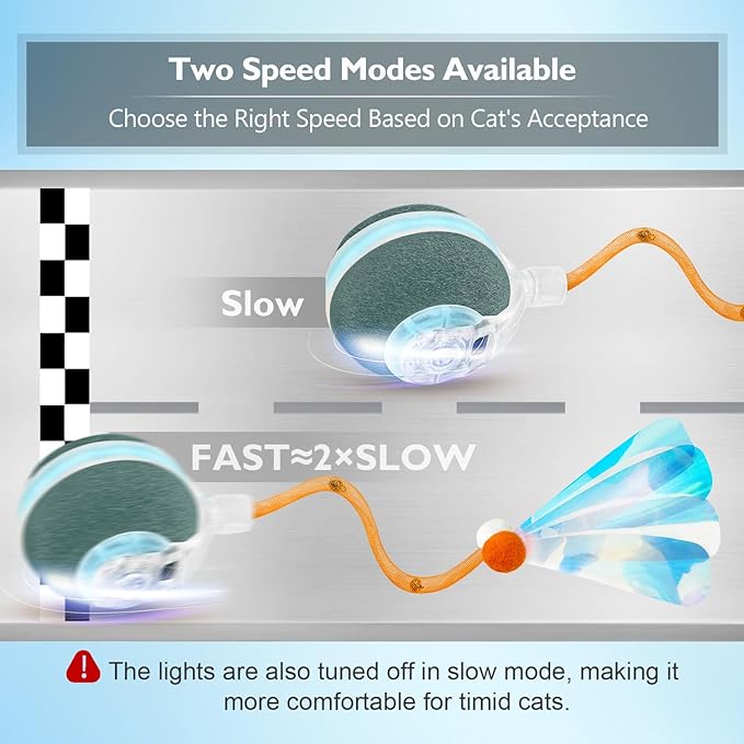 YVE LIFE Interactive Cat Toys Ball for Indoor Cats,[2025 Newly Upgraded] Agile Moving Cat Ball with Elastic Mesh Tail,Automatic Kitten Toys for Bored Indoor Adult Cats,Motion Activated (Dark Green)