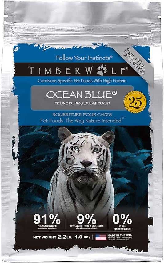 Timberwolf Ocean Blue Salmon Recipe with High Protein Dry Cat Food 2.2lb