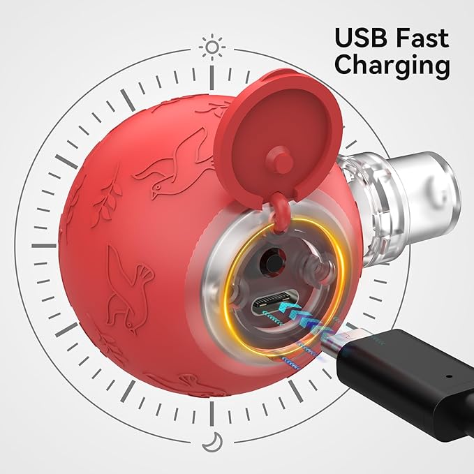 Interactive Cat Toys Ball for Indoor Cats, Automatic Pet Toys for Bored Indoor Adult Cats, Motion Activated, USB Rechargeable, Christmas Birthday Gifts (RED)