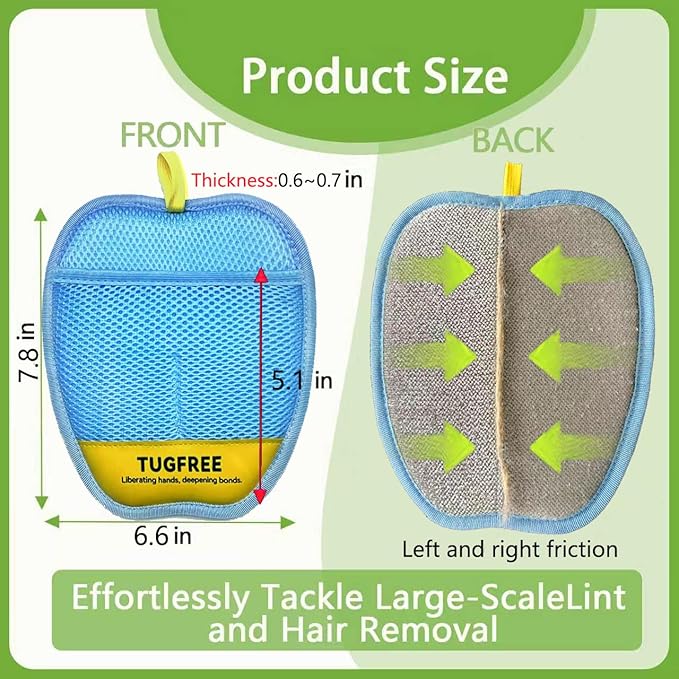 Pet Hair Removal Glove for Dogs & Cats, Upgraded Electrostatic Magic Brush pet hair remover for laundry, Pet Hair Removal Tools for Clothing, Carpet, Sofa Gaps, Car Seat