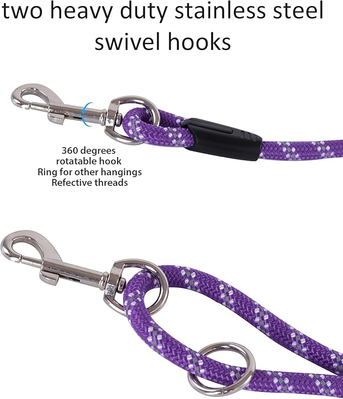 100FT Extra Long Leashes for Dog Training, Reflective Threads Check Cord Recall Training Agility Dog Lead for Large Medium Small Dogs, Dog Tie-Out Cable Great for Playing, Camping, or Backyard